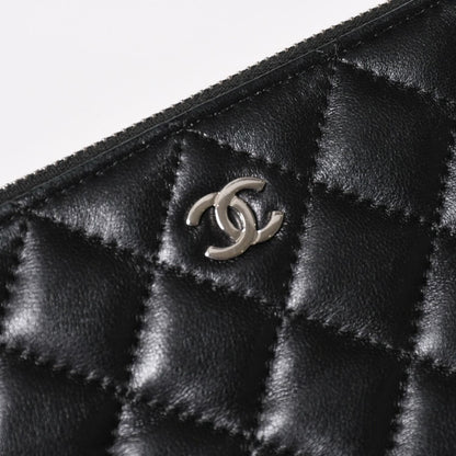 Chanel Chain Wallet on CC Logo Lambskin Black Silver Shoulder Bag — view 6
