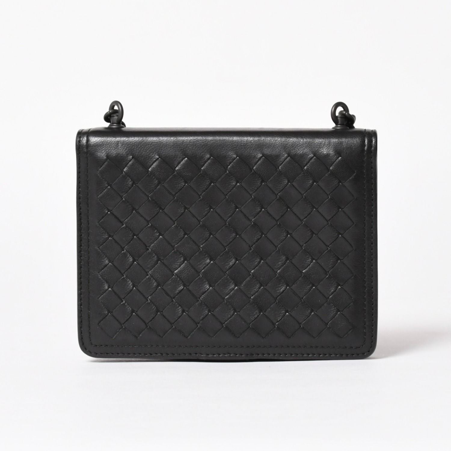 Bottega Veneta Intrecciato Shoulder Bag Chain Black — view 2