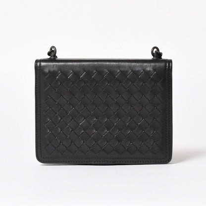 Bottega Veneta Intrecciato Shoulder Bag Chain Black — view 2