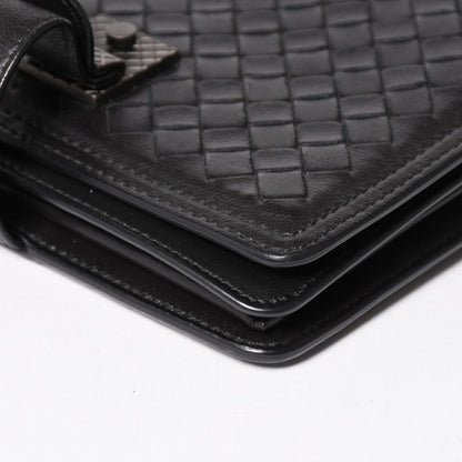 Bottega Veneta Intrecciato Shoulder Bag Chain Black — view 8