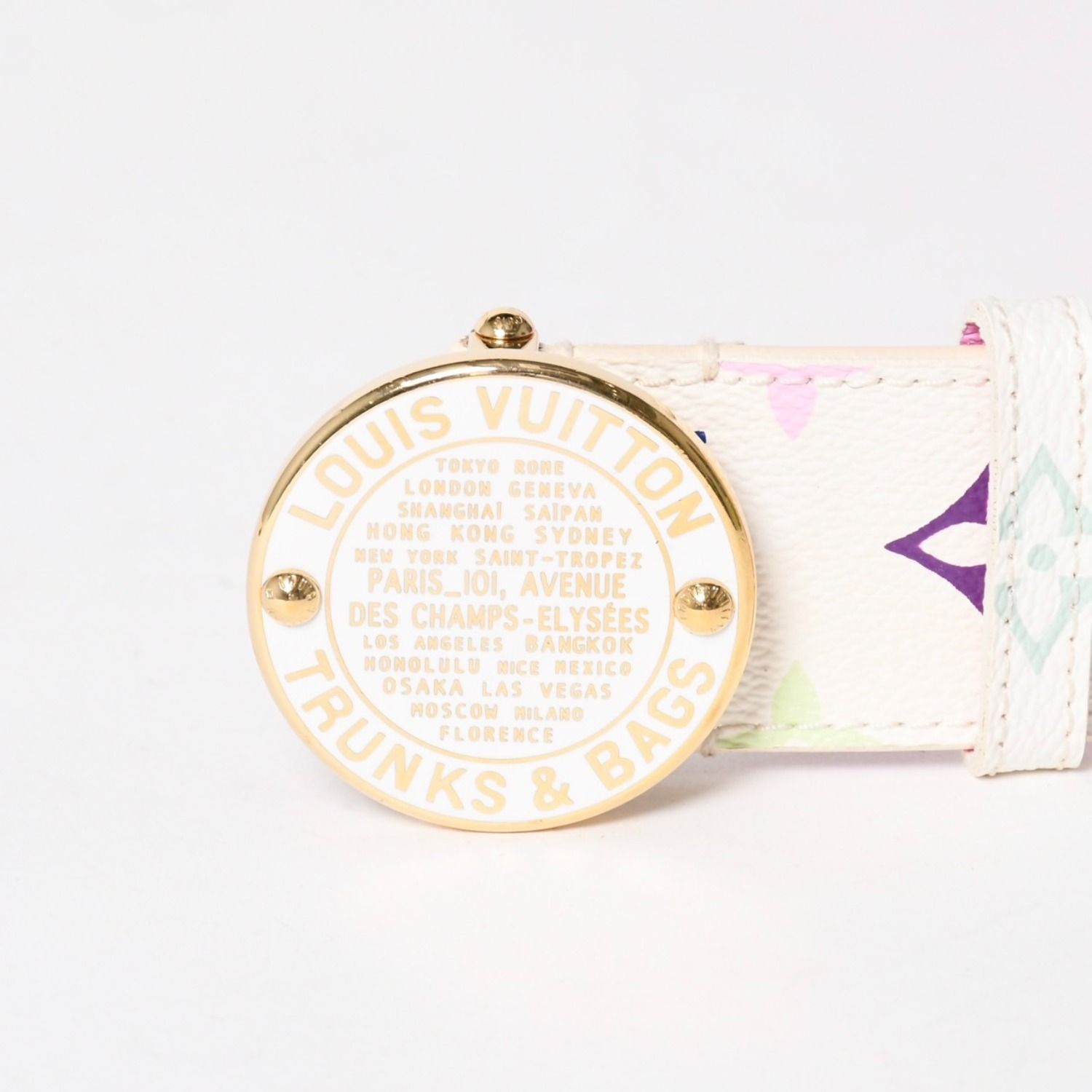 Louis Vuitton Ceinture Belt White Multicolor Gold — view 2