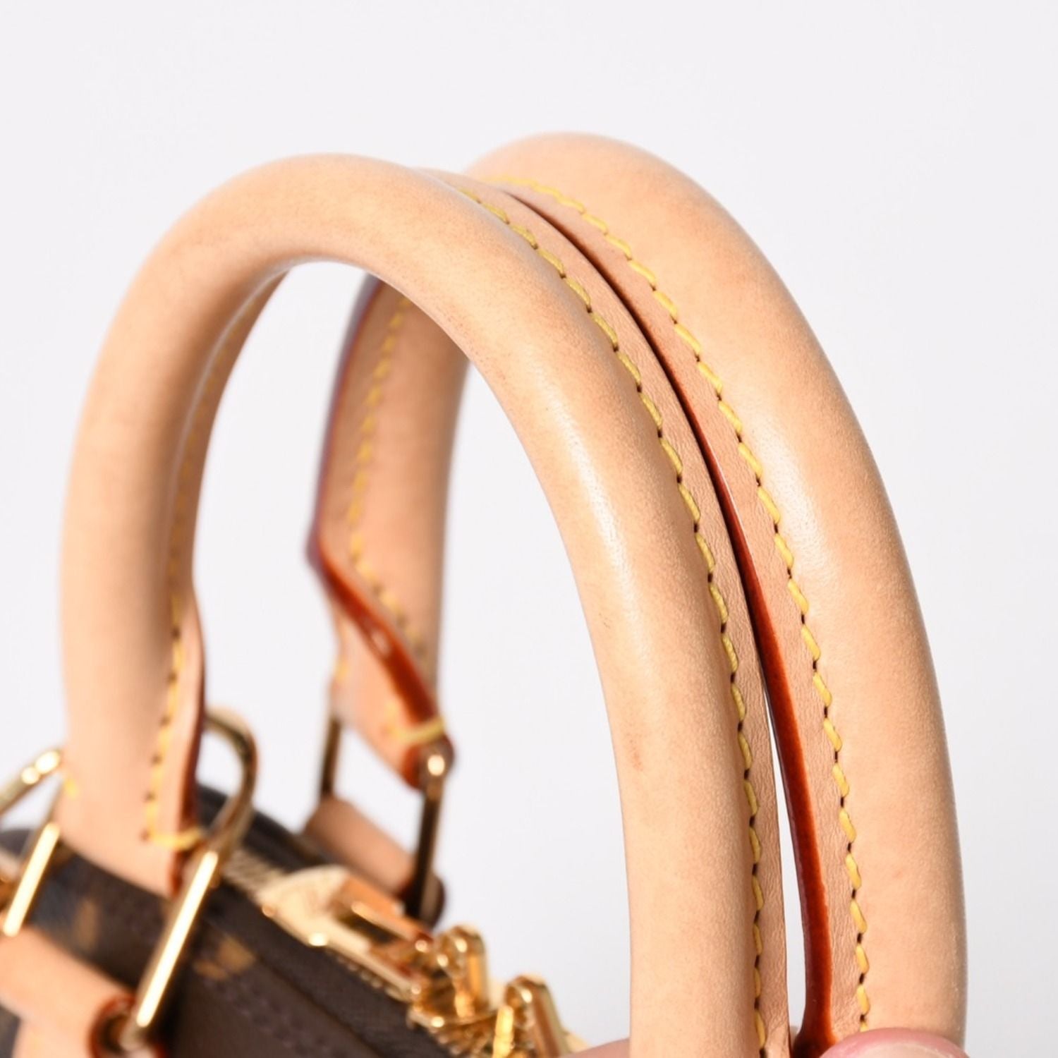 Louis Vuitton Monogram Alma BB Handbag Shoulder Gold — view 6