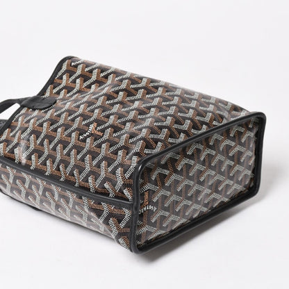 Goyard Anjou Mini Tote Pouch Leather Black Brown — view 6