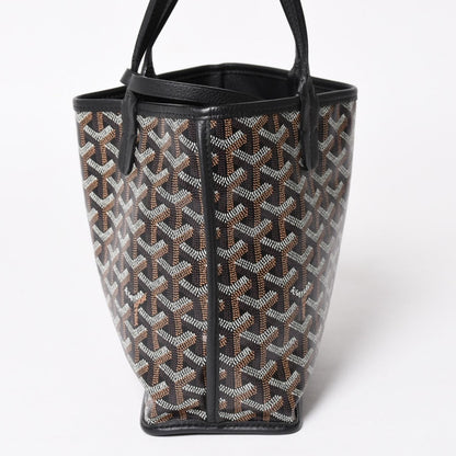Goyard Anjou Mini Tote Pouch Leather Black Brown — view 4