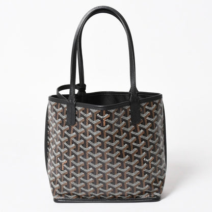 Goyard Anjou Mini Tote Pouch Leather Black Brown — view 2