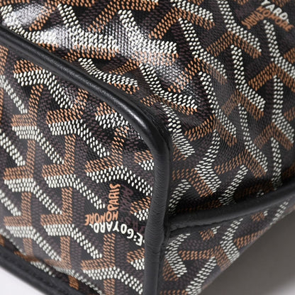 Goyard Anjou Mini Tote Pouch Leather Black Brown — view 8