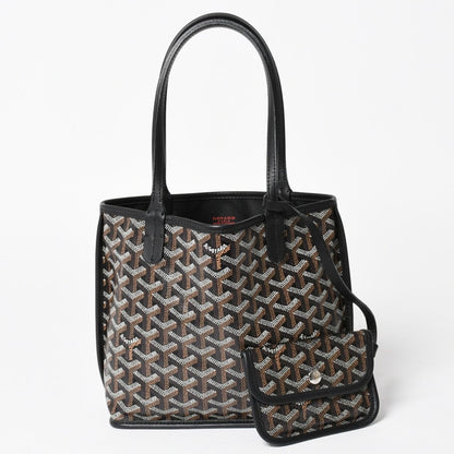 Goyard Anjou Mini Tote Pouch Leather Black Brown