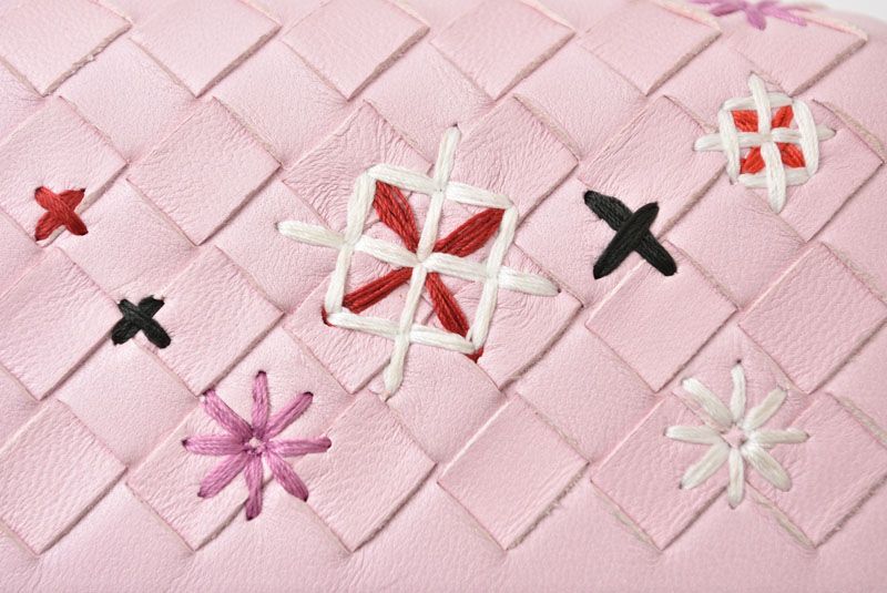 Bottega Veneta Wallet Continental Pink Embroidery — view 4