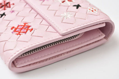 Bottega Veneta Wallet Continental Pink Embroidery — view 6