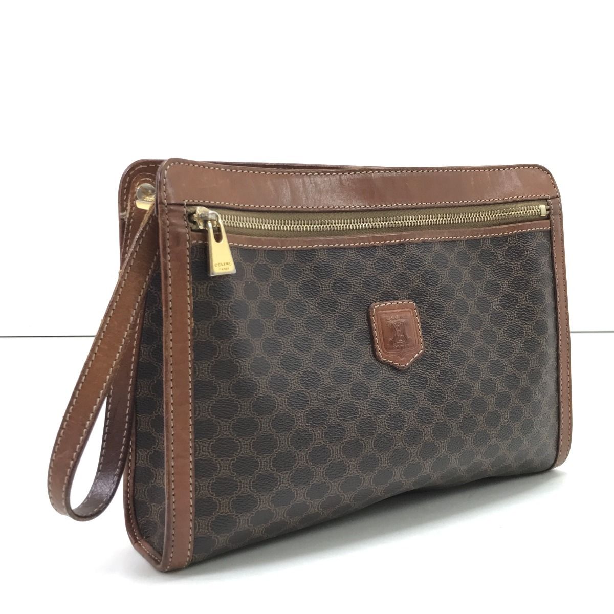 Celine Second Bag Macadam Pattern Brown