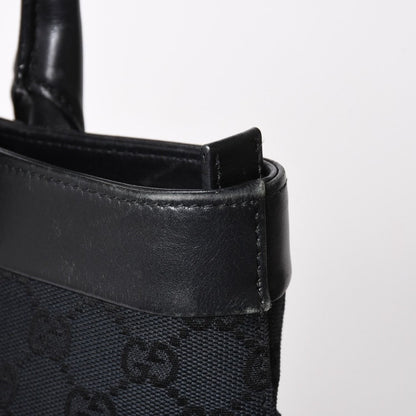 Gucci Tote Bag GG Canvas Leather Black Gold — view 7