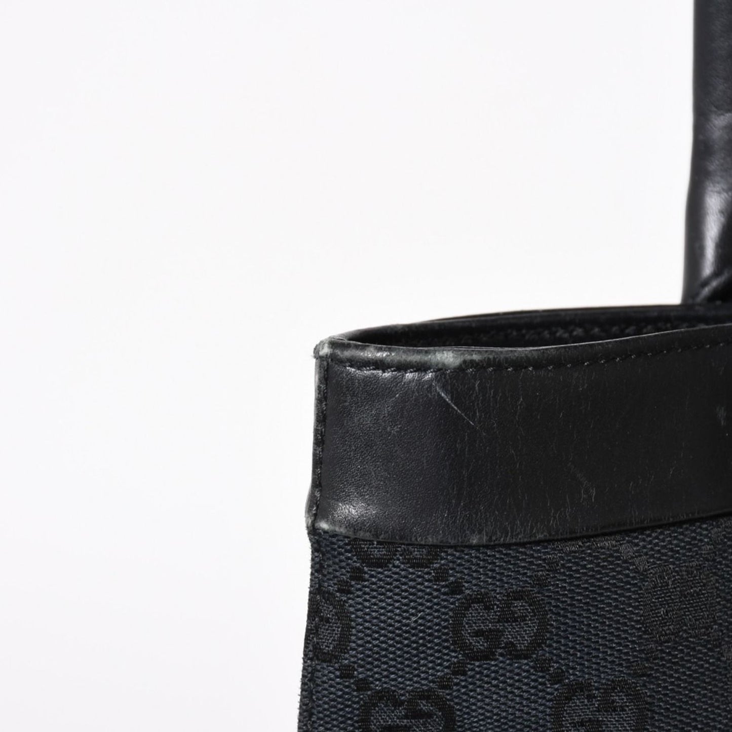 Gucci Tote Bag GG Canvas Leather Black Gold — view 4