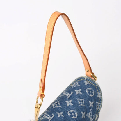 Louis Vuitton Mini Pleaty Bag Monogram Denim Indigo Blue — view 5