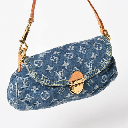 Louis Vuitton Mini Pleaty Bag Monogram Denim Indigo Blue — view 3