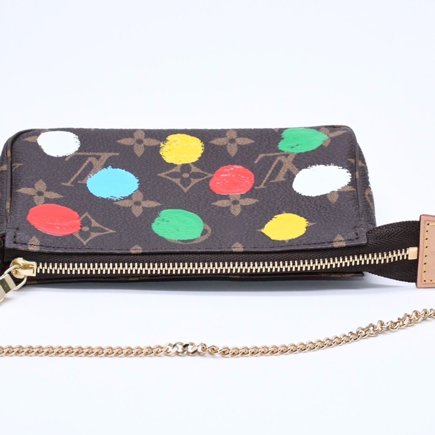 Louis Vuitton Yayoi Kusama Mini Pochette Accessoires Pouch Brown Multicolor — view 6