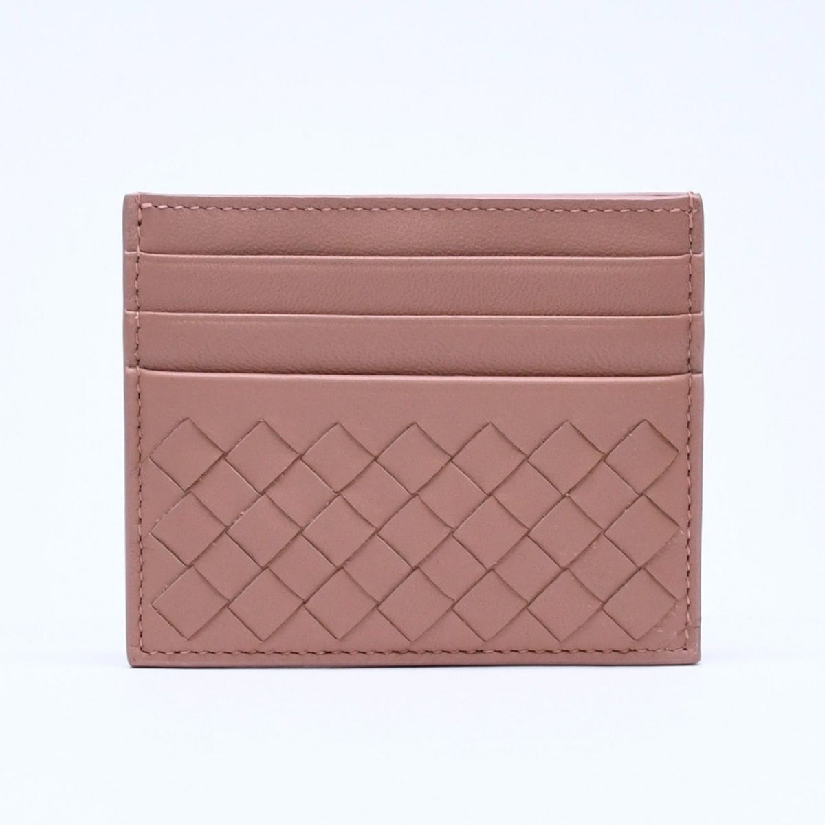Bottega Veneta Card Case Intrecciato Beige Calfskin