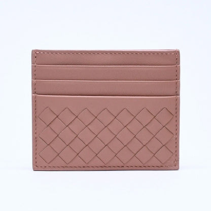 Bottega Veneta Card Case Intrecciato Beige Calfskin