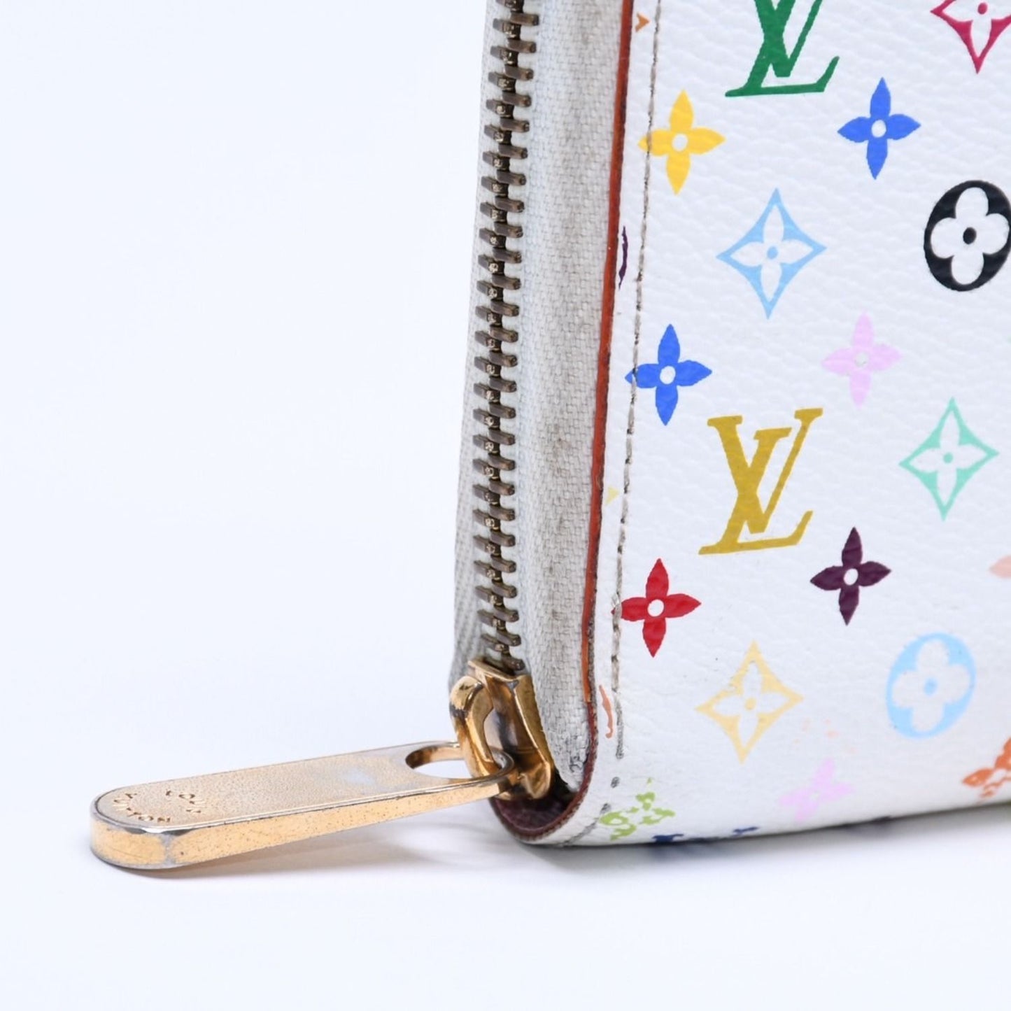 Louis Vuitton Monogram Multicolor Zippy Wallet Takashi Murakami Gold White — view 8