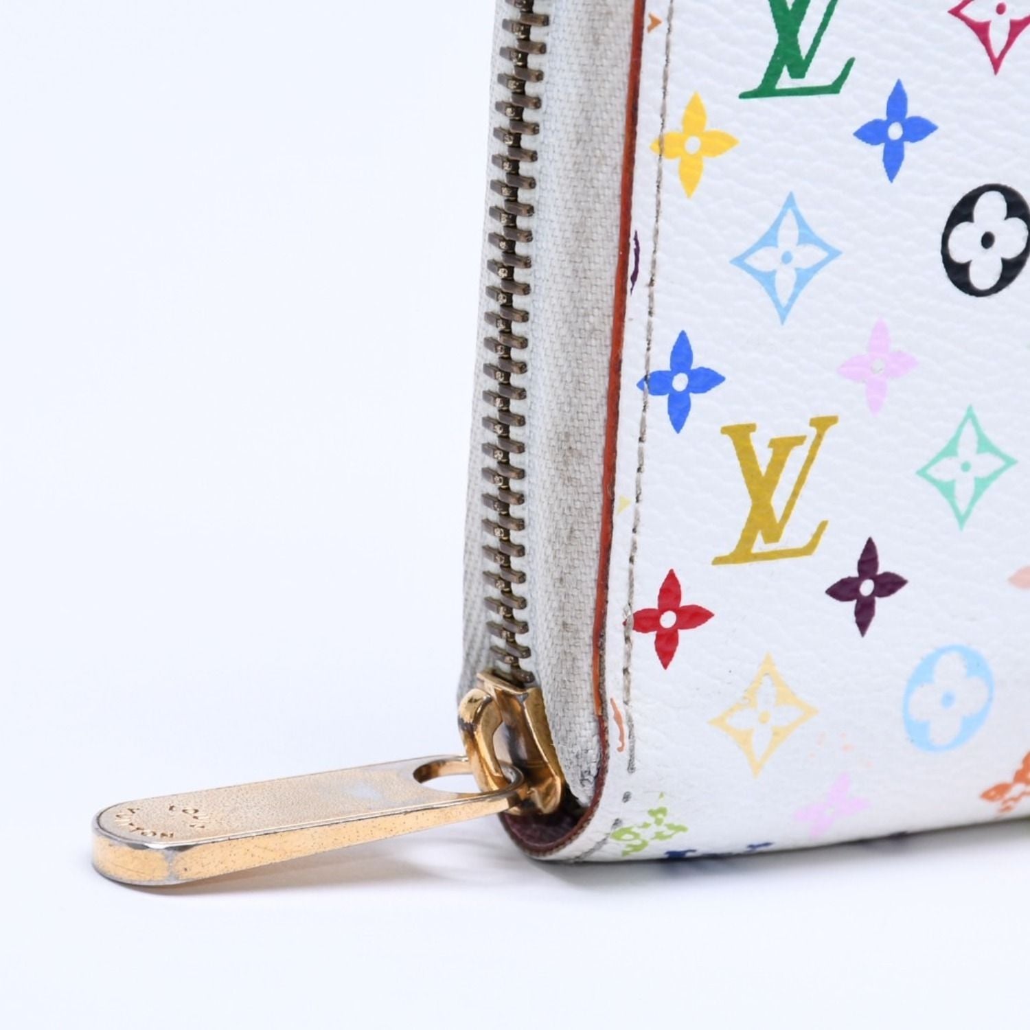 Louis Vuitton Monogram Multicolor Zippy Wallet Takashi Murakami Gold White — view 8