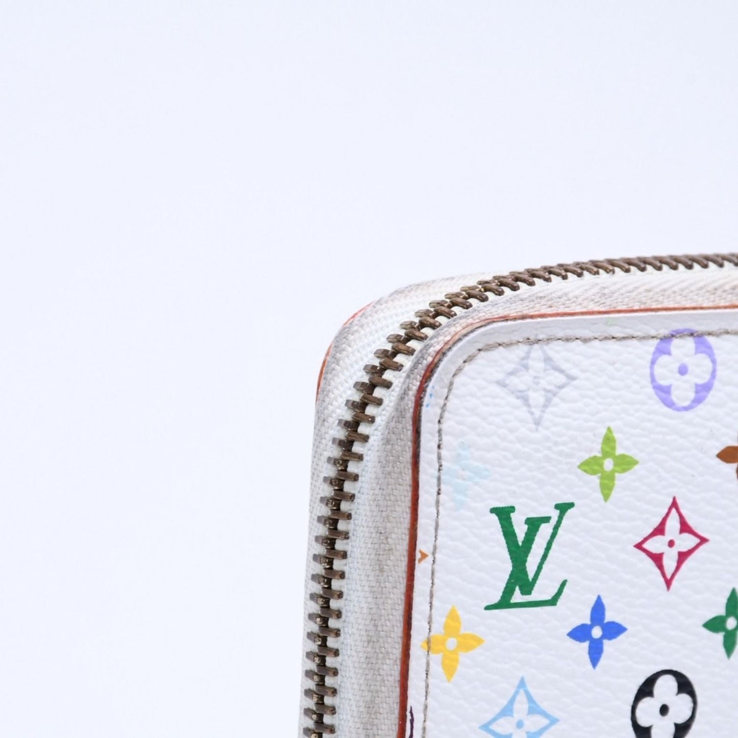 Louis Vuitton Monogram Multicolor Zippy Wallet Takashi Murakami Gold White — view 7