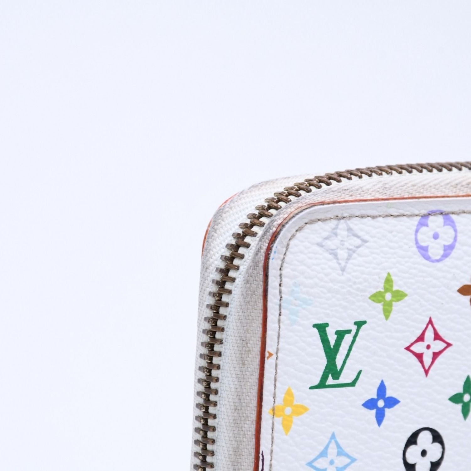 Louis Vuitton Monogram Multicolor Zippy Wallet Takashi Murakami Gold White — view 7