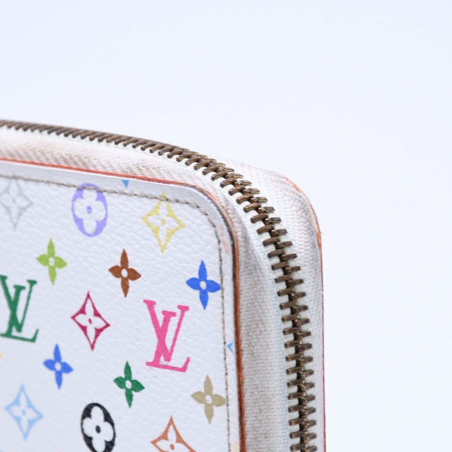 Louis Vuitton Monogram Multicolor Zippy Wallet Takashi Murakami Gold White — view 5