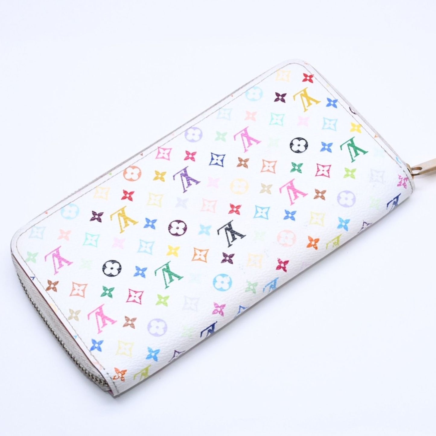 Louis Vuitton Monogram Multicolor Zippy Wallet Takashi Murakami Gold White — view 4