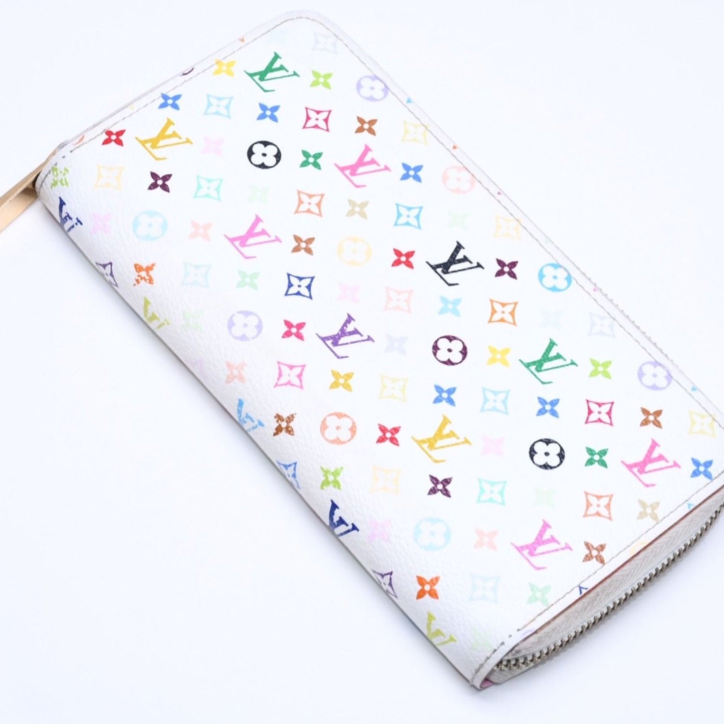 Louis Vuitton Monogram Multicolor Zippy Wallet Takashi Murakami Gold White — view 3