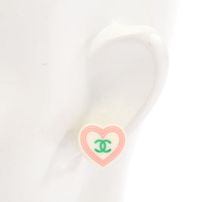 Chanel Earrings CC Logo Heart Stainless Steel — view 4