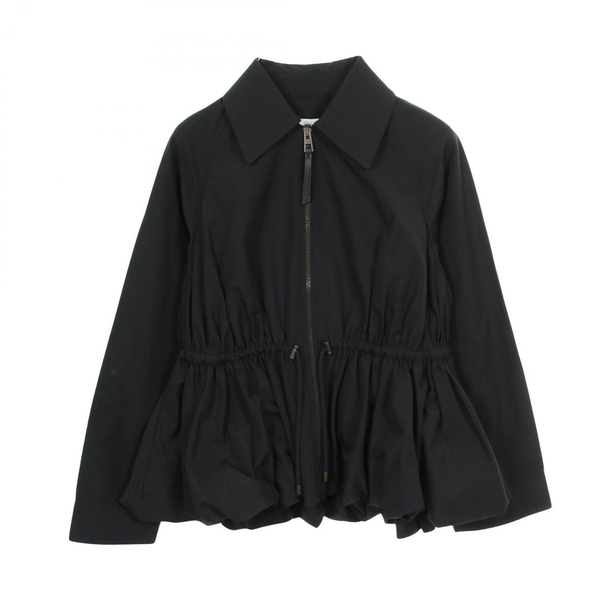 Loewe Anagram Hem Ruffle Black Jacket