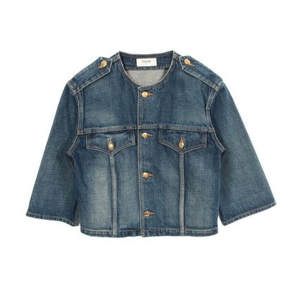 Celine Denim Jacket Triomphe Button Blue