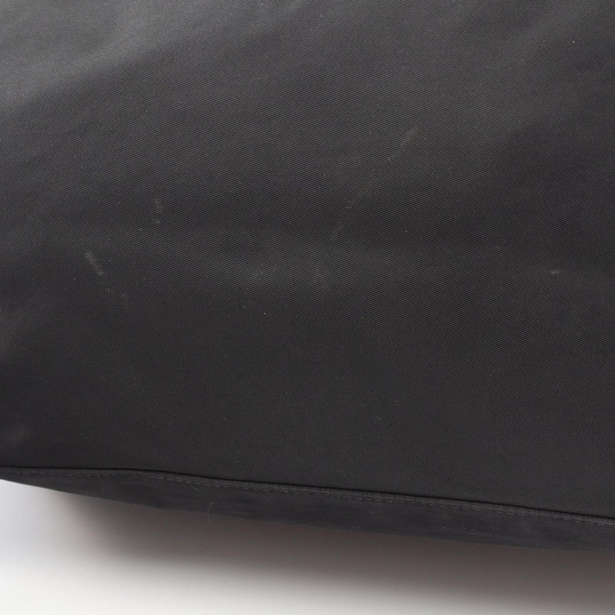 Prada Tote Bag Triangle Logo Black Nylon Saffiano Leather — view 8