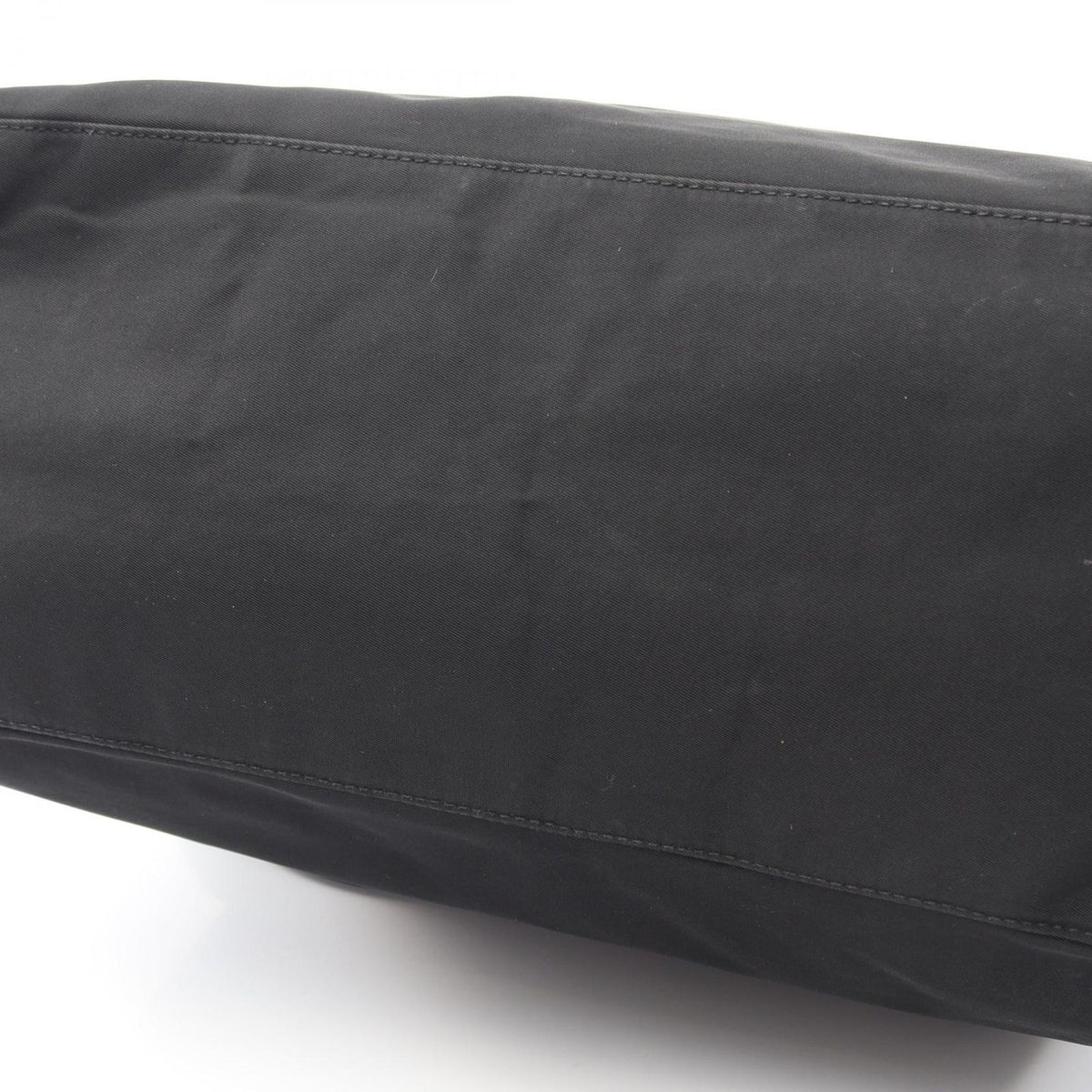 Prada Tote Bag Triangle Logo Black Nylon Saffiano Leather — view 6