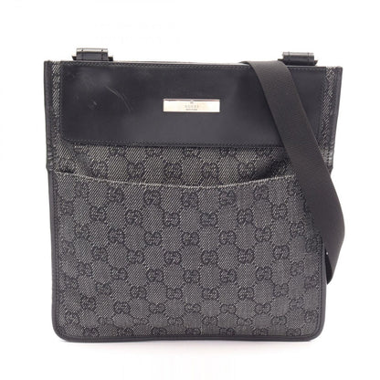Gucci Shoulder Bag GG Canvas Gray Black