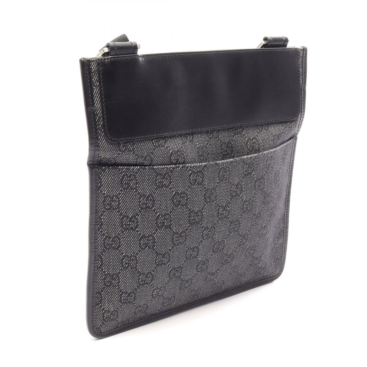Gucci Shoulder Bag GG Canvas Gray Black — view 2