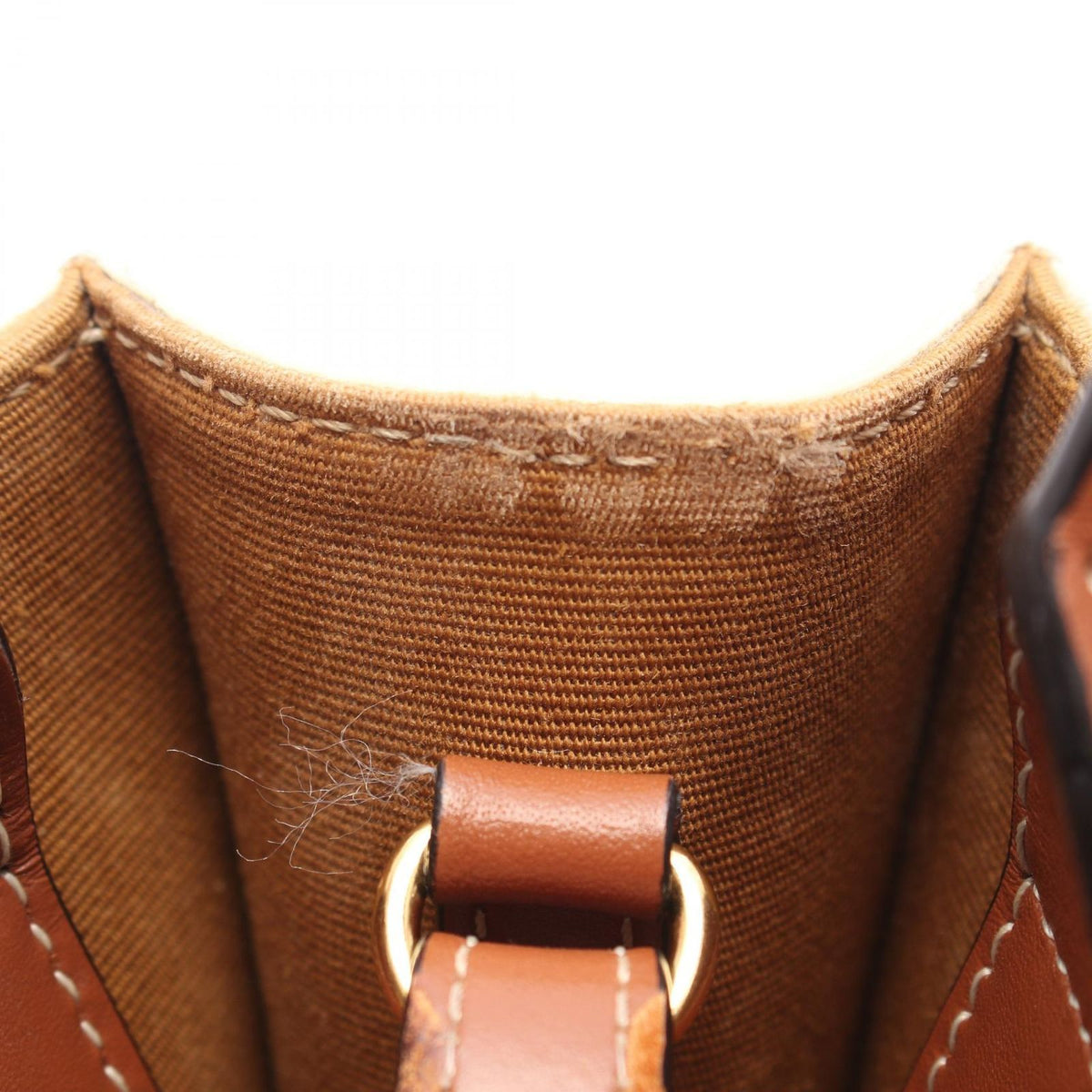 Celine Handbag Mini Vertical Cover Triomphe 2-Way Ivory Brown Canvas Leather — view 5