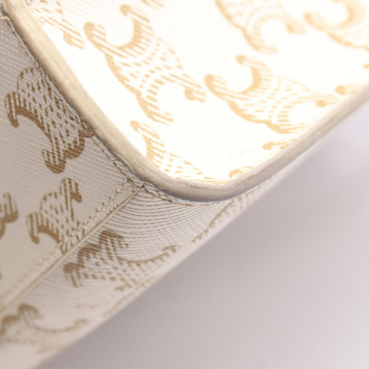 Celine Handbag Mini Vertical Cover Triomphe 2-Way Ivory Brown Canvas Leather — view 8