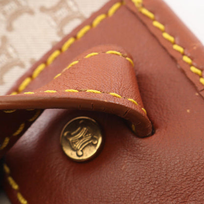 Celine Tote Bag Macadam Beige Brown Canvas Leather — view 8