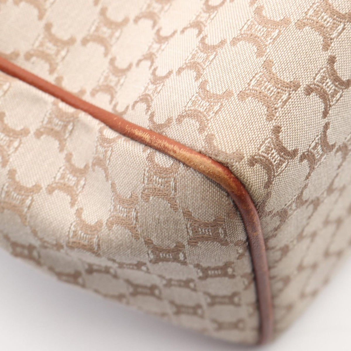 Celine Tote Bag Macadam Beige Brown Canvas Leather — view 6