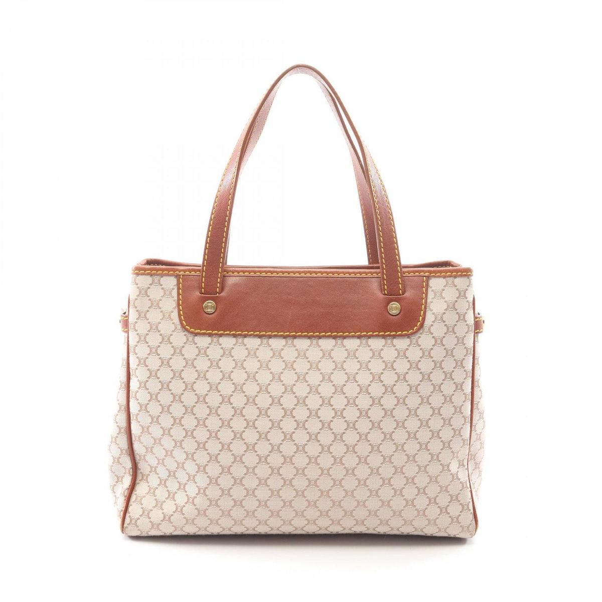 Celine Tote Bag Macadam Beige Brown Canvas Leather