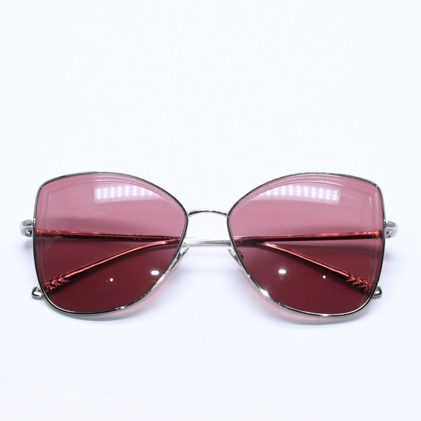 Chanel Sunglasses Eyewear CC Logo Silver Wine