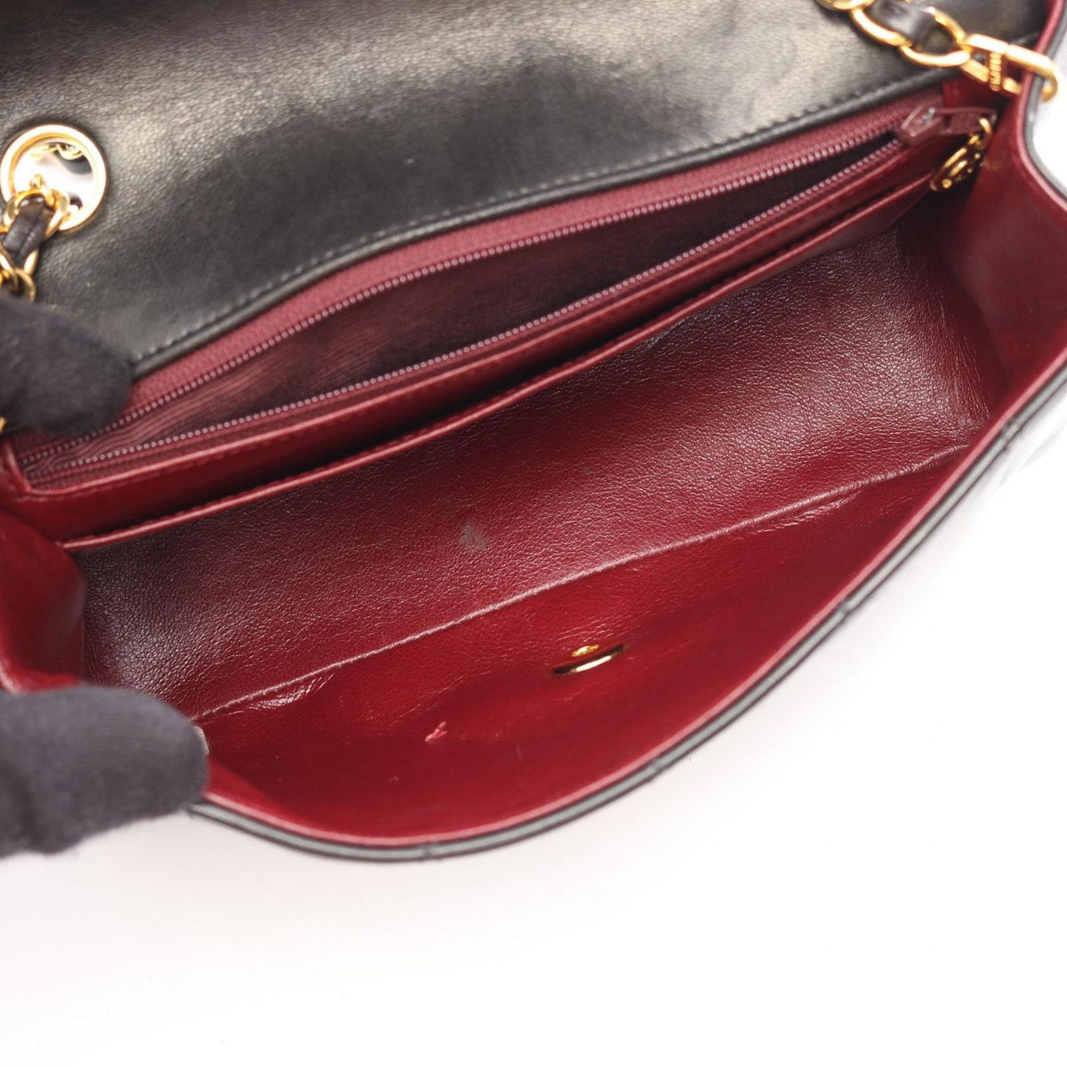 Chanel Shoulder Bag Quilted Diana Flap Black Lambskin Chain — view 3