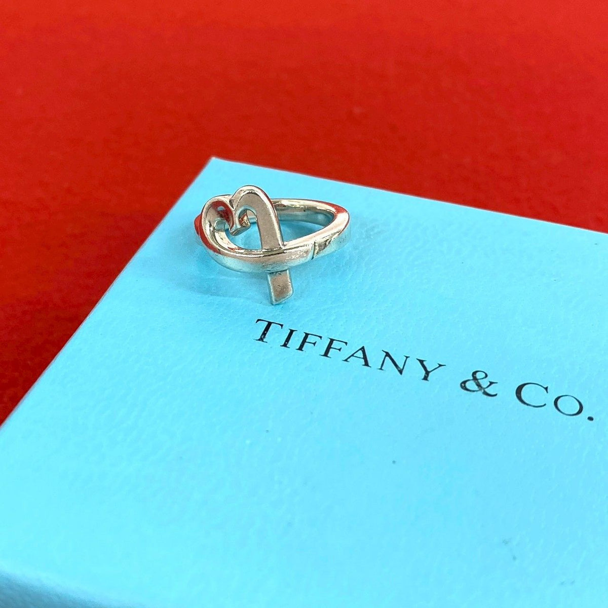 Tiffany & Co Vintage Loving Heart Ring 925 Sterling Silver
