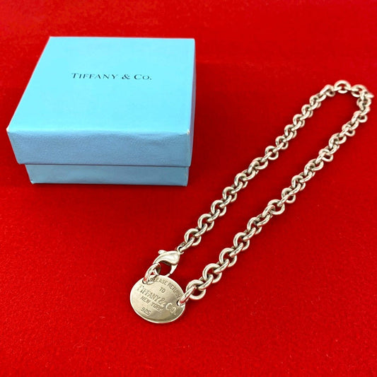 Tiffany & Co Vintage Return to Tiffany Oval Necklace 925 Sterling Silver