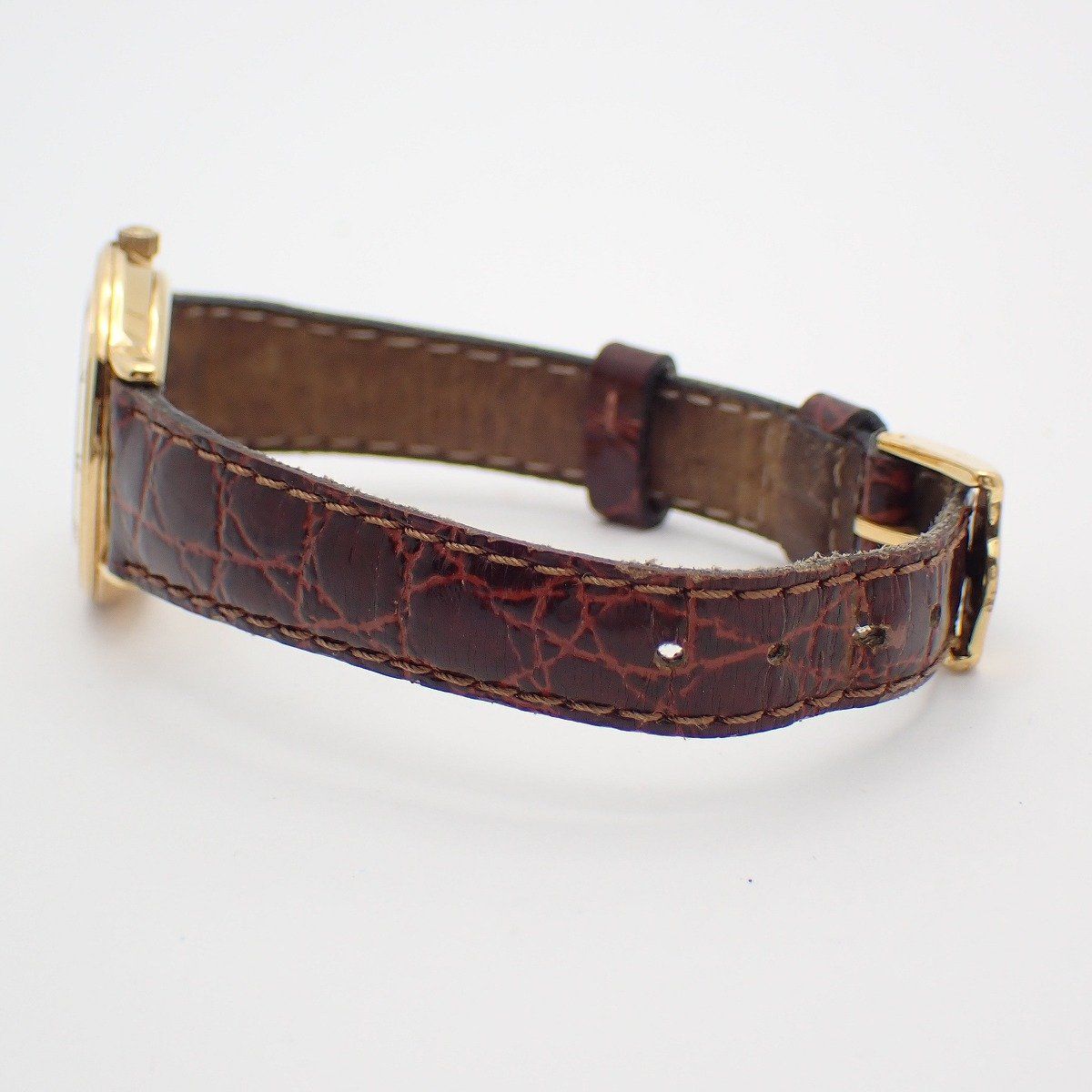 Gucci Quartz Watch Gold Leather Pawn — view 5