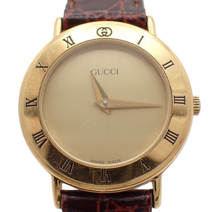 Gucci Quartz Watch Gold Leather Pawn