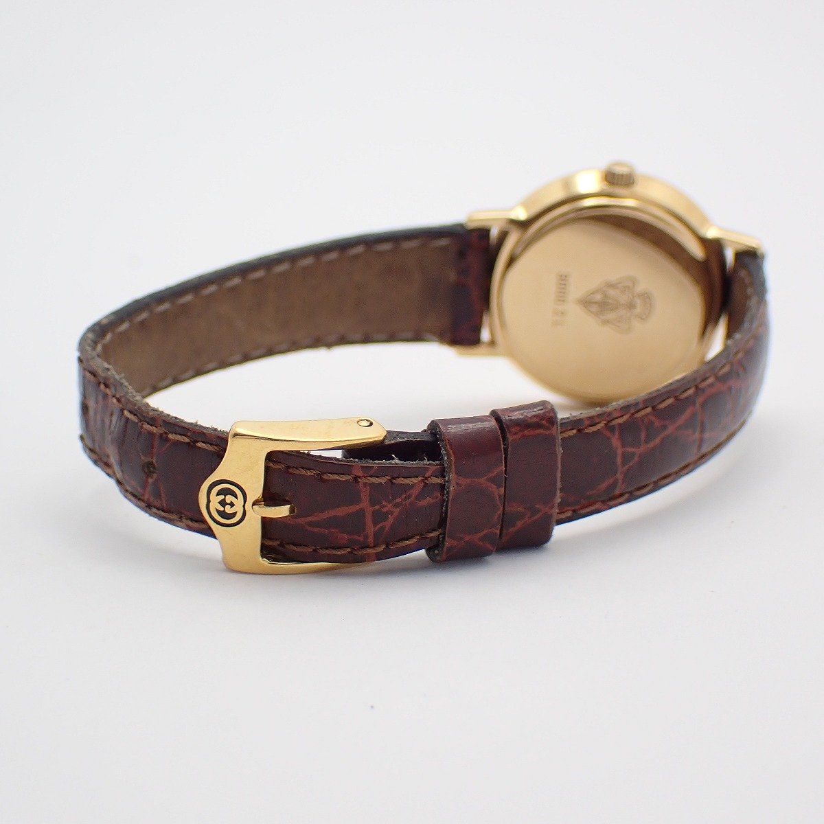 Gucci Quartz Watch Gold Leather Pawn — view 3