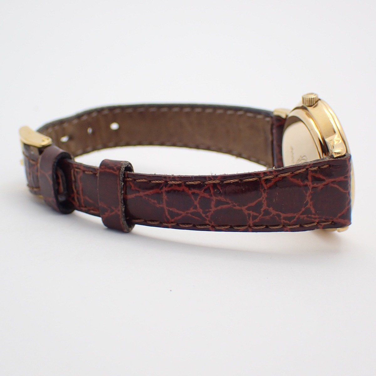 Gucci Quartz Watch Gold Leather Pawn — view 4