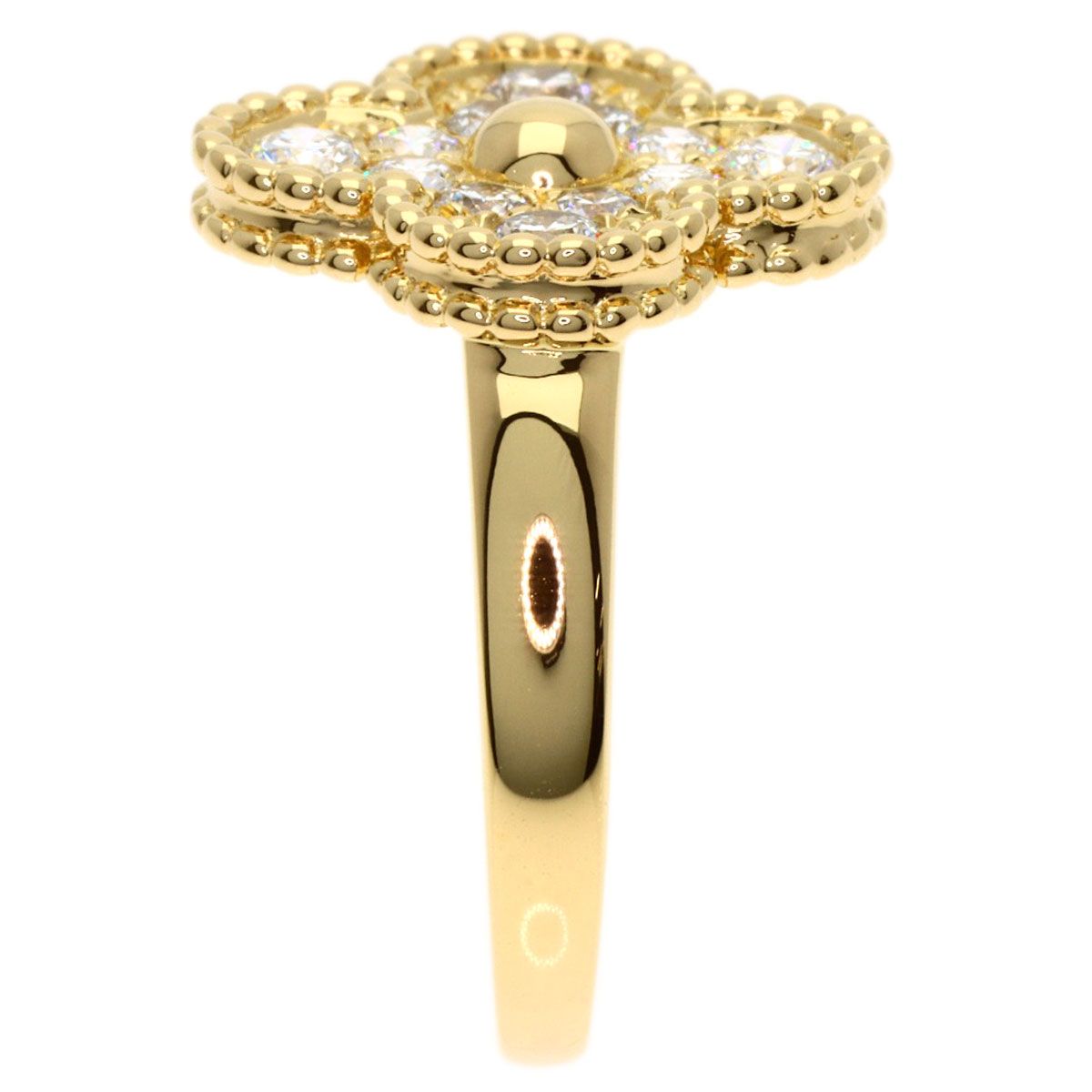 Van Cleef & Arpels Vintage Alhambra Diamond 50 Ring 18K Yellow Gold — view 3