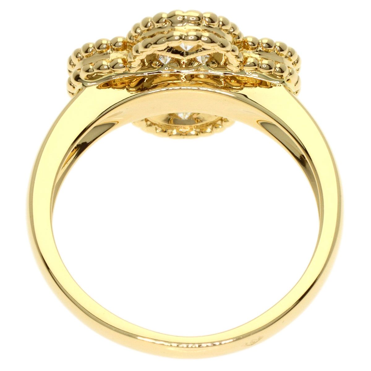Van Cleef & Arpels Vintage Alhambra Diamond 50 Ring 18K Yellow Gold — view 4
